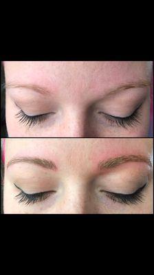 Blondes and redheads can have very light hair. This service will fill in your brows so you won't have to!