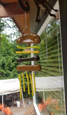 The Ceramic Place made my dream come true; A cheeseburger windchime!