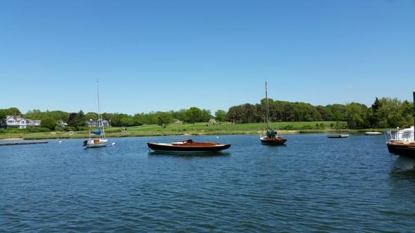 Boats moored off Wianno Golf Course