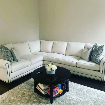 Upholster sectional in a crypton fabric