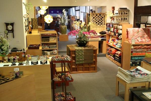 Buckwheat pillows, incense display, obi.