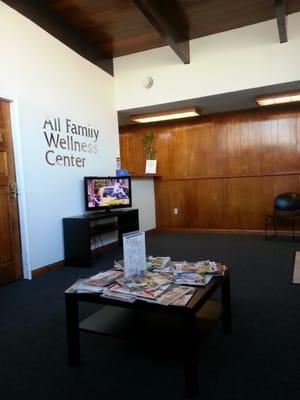 The waiting room area & the front desk.