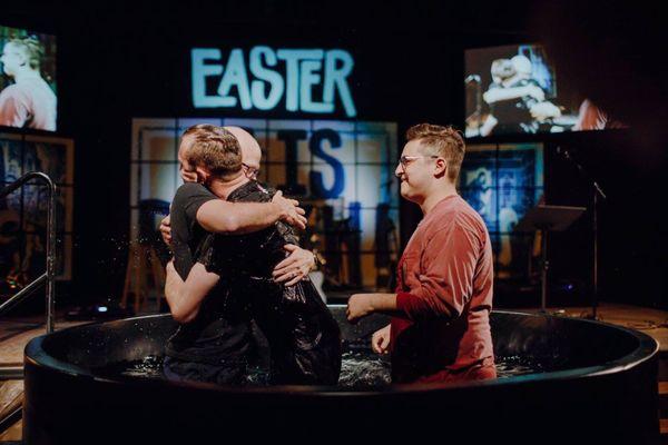 I was baptized at Midtown in 2018 by my father (left) and my Lifegroup leader (not left)