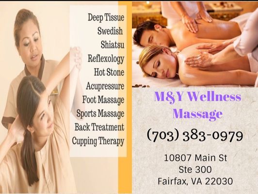 Types of massages available