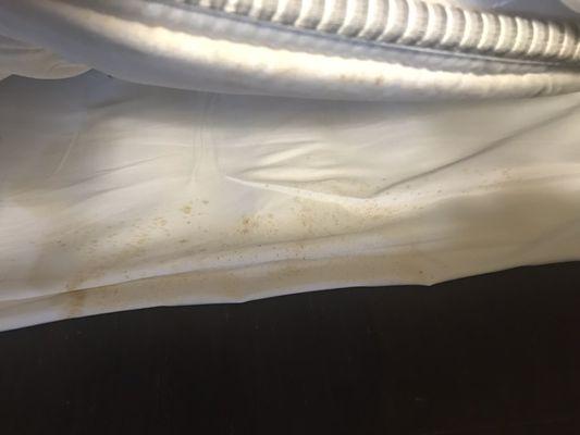 Stains on the mattress cover