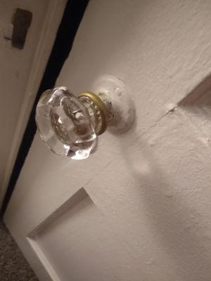 Closet doorknob, the same exact doorknob that's supposed to keep me safe on my exterior door.