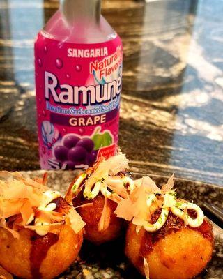 Takoyaki and Grape Ramune