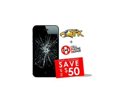 High School Students - show school ID and save up to $50 on cracked screen repair.