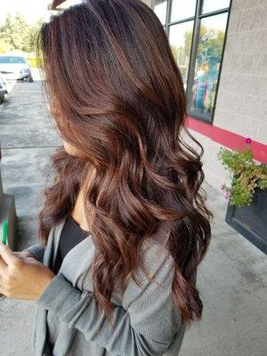 Fall colored Balayage and haircut