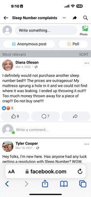 Sleep number reviews