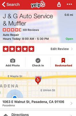 J & G Auto Service & Muffler in Pasadena