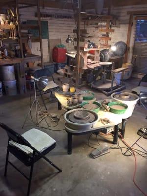 Cutest studio. Kiln on site. He even shipped our pieces to us after firing and glazing since we are from out of town.