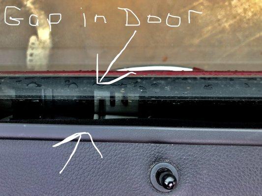 Didn't replace inside door panel correctly