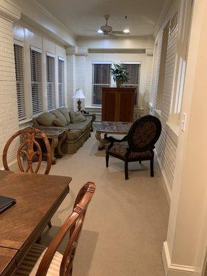 Sitting area on the porch