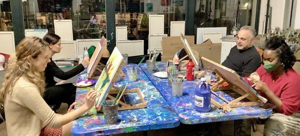 Evening #PamntandSip Art classes | Creatively Wild Art Studio