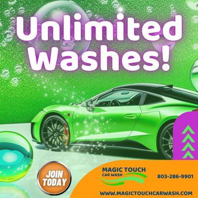 Join our Unlimited Monthly Club and
wash your vehicle every day of the month!
https://bit.ly/3tteCfb