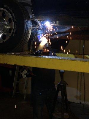 We weld mufflers and exhausts