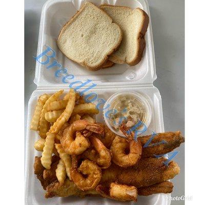 Fish, Shrimp, Fries and Slaw