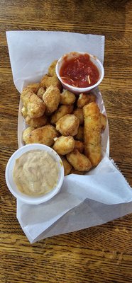 Cheese curds are highly recommended