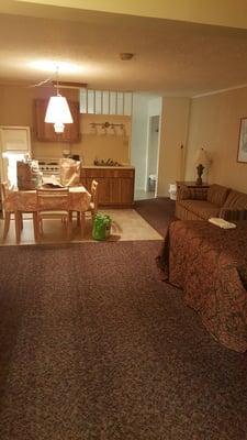 Very roomy room, clean, great kitchen!