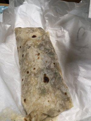 Green Chile bean cheese burrito