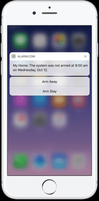 Forget to arm your alarm? Don't worry. We'll let you know.