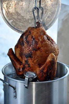 Smoked or fried, we cook turkeys to perfection. 
Contact us to place an order.