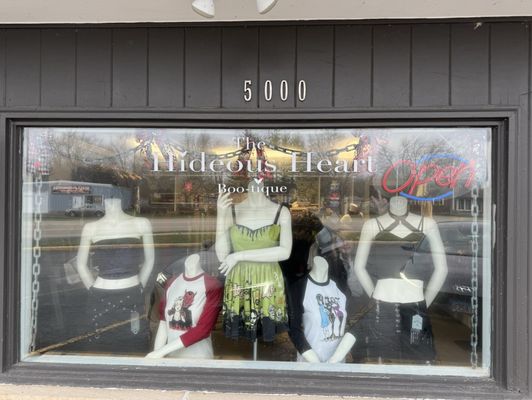 The front window of the store