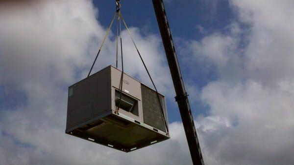 Commercial RTU Crane Lift