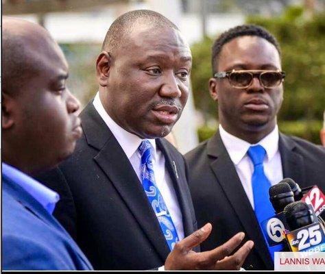 Appearing at press conference with civil rights attorney Benjamin Crump. Crump and Darfoor are co-counsel on the tragic Corey Jones case.