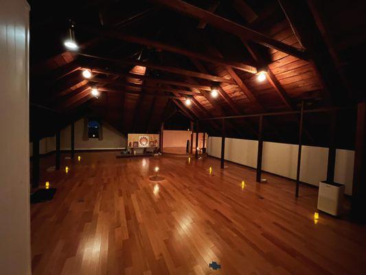 from the candlelight yoga class in the temple room