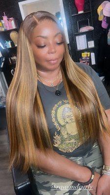 Highlight 5x5 wig installed to be a glueless unit. This is a great protective hairstyle & easy to maintain.