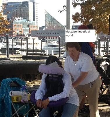 Massage Kneads can work at any venue to offer corproate chair massage and much more!