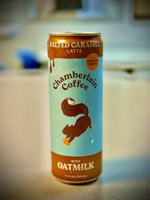 Chamberlain's Coffee, Salted Caramel with Oatmilk is darn delicious!!