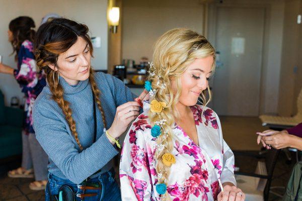 Side braid with extensions