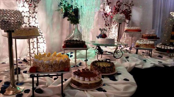 Wedding cake dessert table. Just stunning!