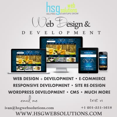 For Web Design & Development Solutions - Contact us today! 
 Email: sales@hsgwebsolutions.com or Text Us: 201.351.1618