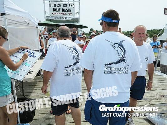 Custom T-Shirts and dry-erase signs for the Tri State Canyon Shootout in Block Island!