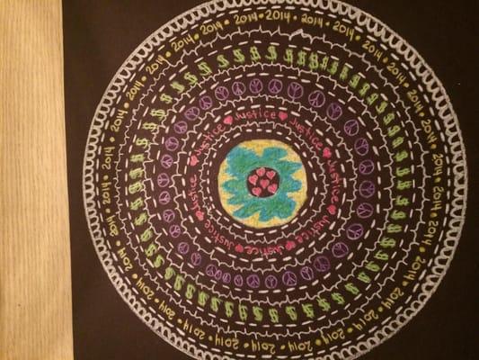 This was a mandala I created for the New Year. It took me several hours. It is my everyday reminder of how I have created pea...