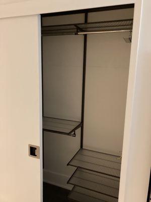 Elfa closet system designed by Debbie at the San Jose location.