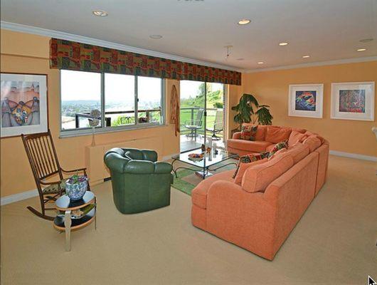 Living room to balcony walkout. Photo by Elizabeth Burk, Robinson Sotheby's International Realty.