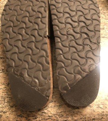 Partial resole of Birkenstock sandals