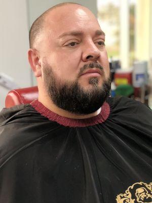 Skin taper with a Beard lined up!