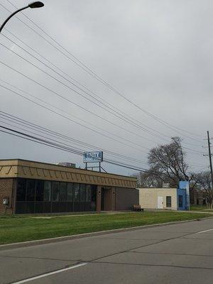 Building across from the GM TECH center.