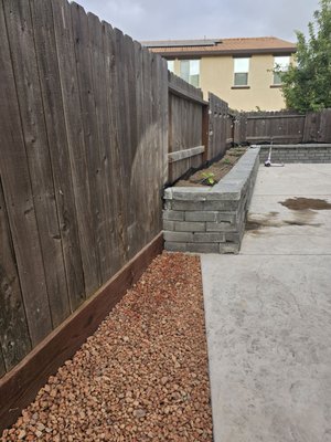 Retaining wall finishing and Landscape rocks.