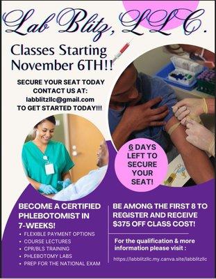 CLASSES STARTING SOON!! Contact Us at 
labblitzllc@gmail.com to get started!