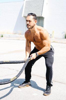 Battle rope cardio.