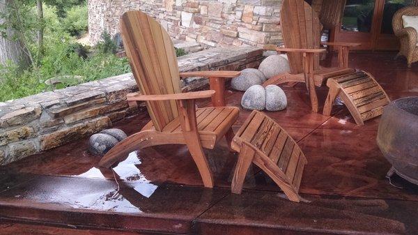 Adirondack Chair and Footstool - Side View