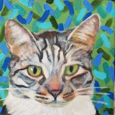 Custom cat portrait. Oil on canvas.