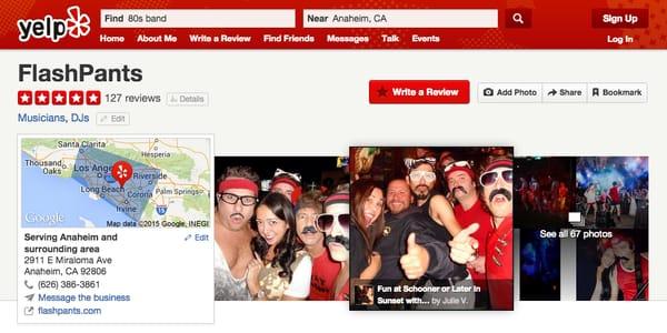 Over 100 5-Star Reviews on our Main YELP page - Search "80's Band" in "Anaheim, CA"